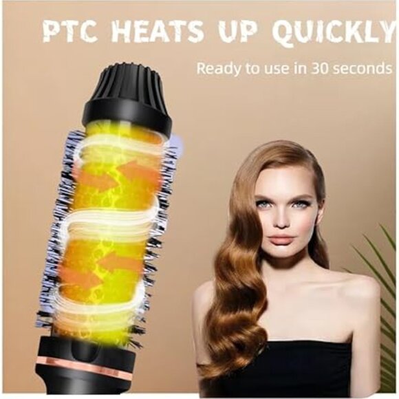 Beauty Thermal Brush 3-in-1 Pro Negative Ion Two PTC Heaters Thermal Brush - Picture 5 of 8